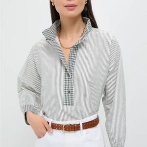 Tuckernuck green gingham Roxane popover top